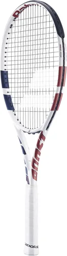 Vista 4 de Babolat Boost Drive - Raqueta de tenis con cuerda (blanco) - Añade una bolsa opcional, pelotas de tenis y agarres