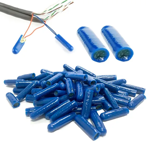 Vista 6 de Tipo B Conectores de alambre llenos de gel, Alarma Teléfono Silicona Alambre Crimpado Frijol Empalme para aplicación de bajo voltaje (100 PCS)