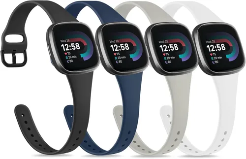 Vista 13 de Tobfit Correas deportivas delgadas compatibles con Fitbit Versa 4, Fitbit Versa 3, Sense/Fitbit Sense 2, correas de reloj para mujeres y hombres