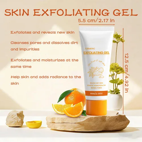 Vista 2 de Facial Turmeric Exfoliating Gel for Face Body, Peeling Gel for Gloing Skin Face Exfoliating Gels for Deep Cleansing Exfoliat Scrub for Smooth