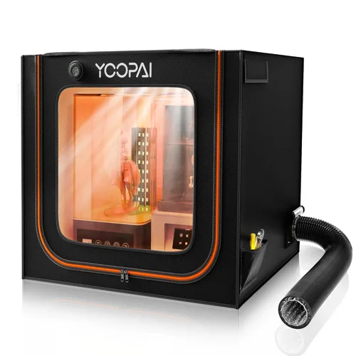 Caja grande de resina para impresora 3D con kit de ventilación, luz LED, impresión 3D, cubierta ventilada para tienda de campaña, elimina olores, a
