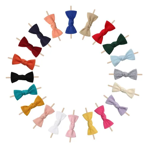 Vista 9 de Diadema para el cabello con lazos, lazo clásico para la diadema para bebé, niña, accesorios para el cabello, 3 piezas, beige, caqui oscuro, rosa