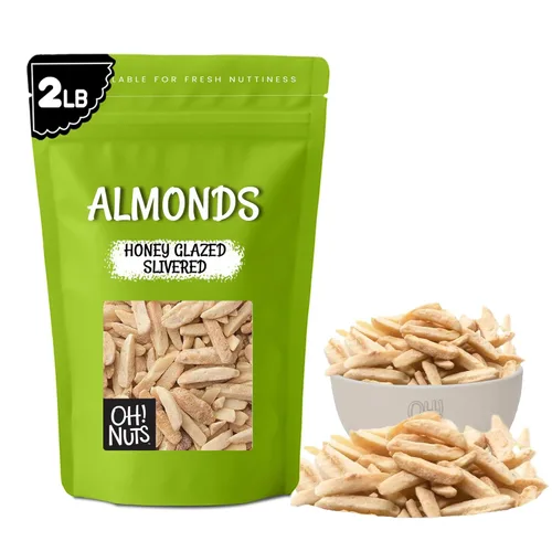 Vista 14 de Oh! Nuts Almendras blanqueadas plateadas – crudas – 100% naturales – 1.5 libras – Palitos de almendras blancas – Empaquetados en bolsa con cierre