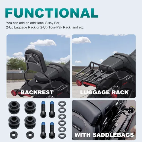 Vista 5 de MoKitDora Kit de hardware de acoplamiento de barra Sissy con respaldo Hold Fast para Harley 2018 y posteriores Softail Fat Boy FLFB, FLFBS, FXBR