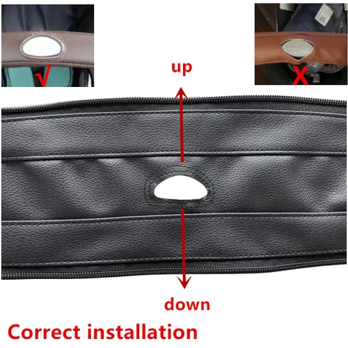Vista 4 de MINILUJIA Funda de piel sintética con cremallera extraíble para manillar, compatible con asientos de automóvil y cochecitos Doona (negro)