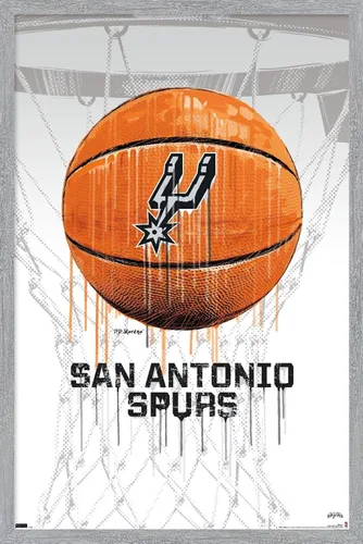 Vista 11 de Trends International NBA San Antonio Spurs - Póster de pared Drip Basketball 21, 22.375 x 34 pulgadas, versión premium sin marco