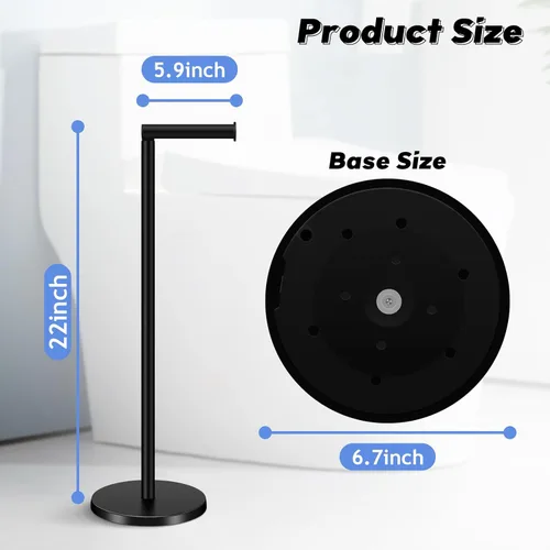 Vista 2 de TACGEA Soporte de papel higiénico, Soporte de rollo de papel higiénico de baño de acero inoxidable independiente, almacenamiento para 4 rollos