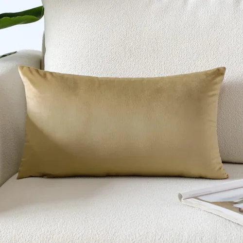 Vista 65 de Artscope Fundas de almohada de terciopelo de lujo, fundas de almohada rectangulares decorativas, fundas de cojín suaves y sólidas para sofá