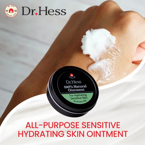 Vista 2 de Dr. Hess Ungüento para piel sensible 100% natural, ungüento multiusos con aceite de soja, manteca de cacao, manteca de karité y aloe vera, crema