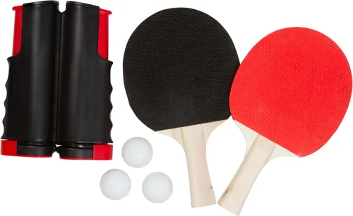 Vista 3 de Trademark Innovations juego portátil para tenis de mesa con paletas y pelotas, Rojo