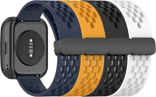 TenCloud Paquete de 4 correas de reloj compatibles con Amazfit Bip 5 Smart Watch de 1.91 pulgadas de silicona transpirable, accesorios deportivos