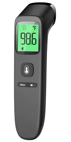 Termómetro de frente para adultos y niños, termómetro rápido y preciso con alarma de fiebre, lectura 1S y modo silencioso, fácil de usar para bebés,