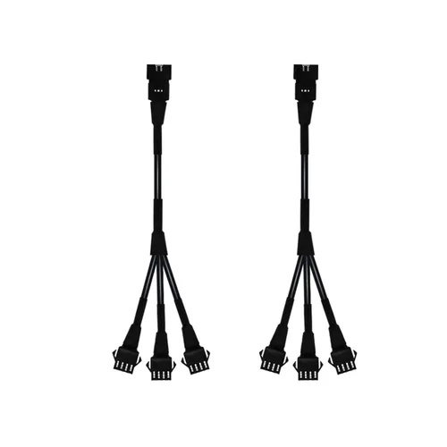Vista 2 de 2 unidades de 1 macho a 3 hembra, cable divisor Y para uso con 5050 LED SMD RGB neón kits de acento para LED motocicleta, ATV, luz de coche, tira