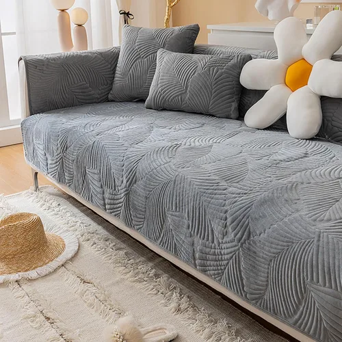 Vista 13 de Toalla de sofá de terciopelo, funda gruesa acolchada de felpa para sofá, protectores universales de muebles de color sólido, funda de sofá modular