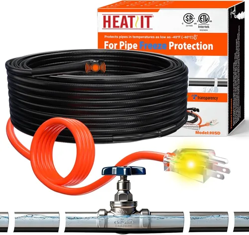 Tubo, cable térmico con termostato Heat It HISD, 6 pies, negro