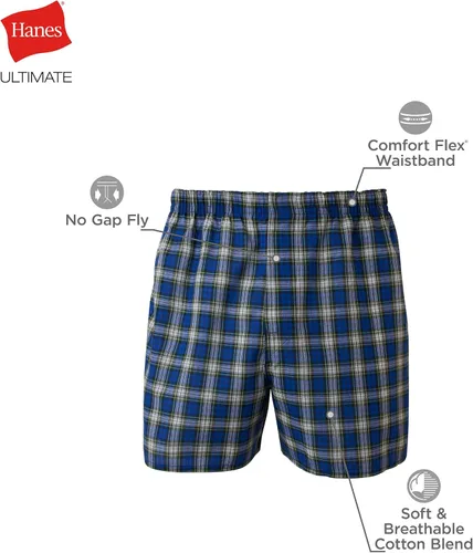 Vista 6 de Hanes Men's Big Tartan Boxers-Multiple Packs and