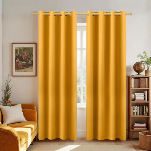 Vista 41 de KOUFALL Cortinas Doradas de Lujo Opacas para Sala de Estar, Elegantes Modernas Cortinas para Sala de 84 Pulgadas de Largo 2025