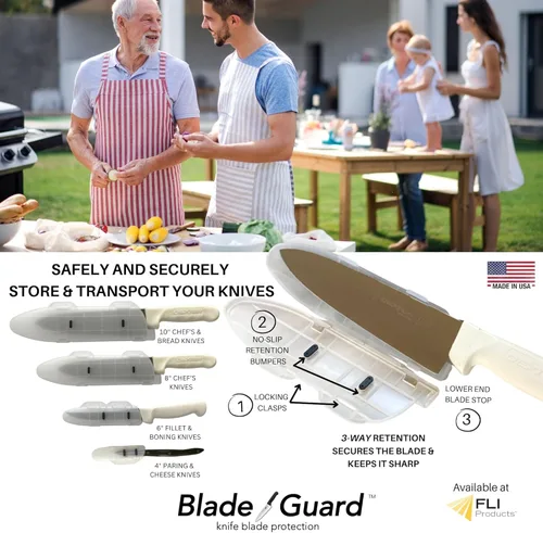 Vista 7 de Protector de hoja de cuchillo fabricado en Estados Unidos, almacenamiento y transporte seguros para cuchillos de cocina, apto para lavavajillas