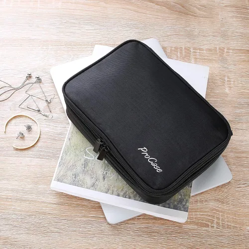 Vista 3 de ProCase - Bolsa organizadora de viaje con 3 bandejas de joyería apilables para cajones
