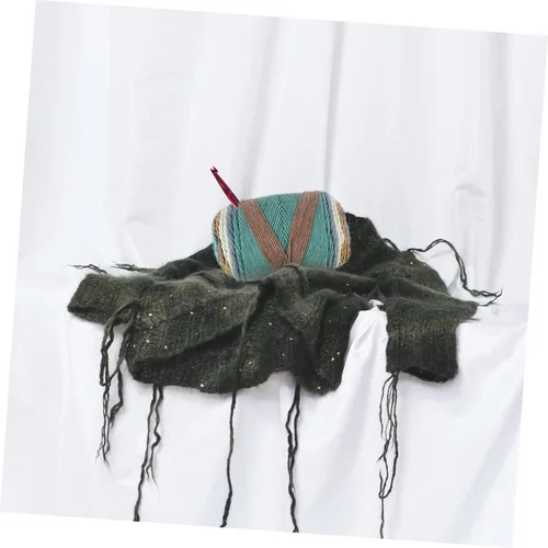 Vista 7 de 1 Roll 5 Strands of Rainbow Cotton Colorful Cotton Threads Acrylic Yarn Skein Waxed Thread Color Segment Dyed Gradient Cotton Yarn Color Yarn Pala