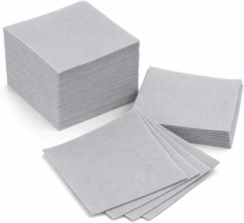 Vista 8 de AH AMERICAN HOMESTEAD Servilletas de cóctel de papel, servilletas desechables similares al lino, 4.75 x 4.75 pulgadas, servilletas cuadradas a