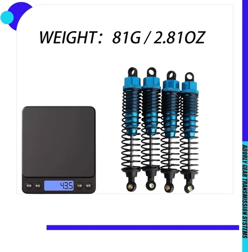 Vista 3 de 4 piezas de amortiguadores Rc de aluminio para 1/10 Redcat Blackout Parts Xte Pro, Xte, Xbe Pro, Xbe, Sc Pro, Sc Upgrades Shocks Blue