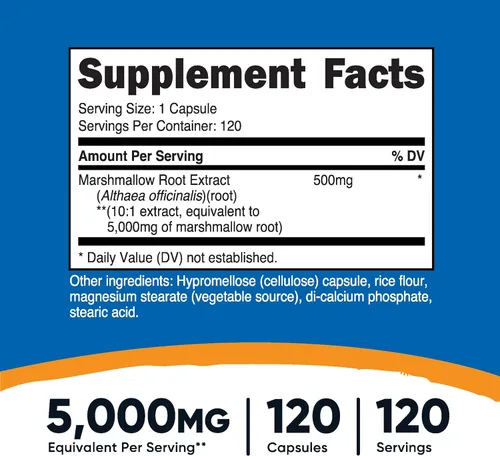 Vista 2 de Nutricost Raíz de malvavisco 120 cápsulas para 120 porciones por botella, sin gluten y sin OMG