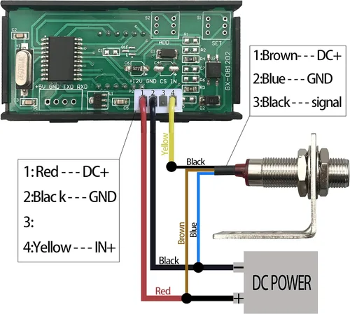Vista 5 de DIGITEN - Tacómetro de 4 dígitos con LED azul, medidor de velocidad RPM + sensor magnético de proximidad Hall NPN + soporte de montaje para sensor