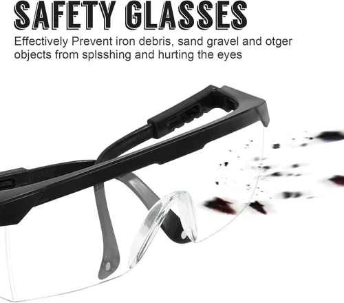 Vista 2 de Paquete de 5 lentes de seguridad antiarañazos, gafas protectoras ajustables con lente antivaho