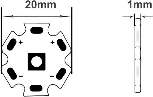 Vista 5 de Paquete de 10 cuentas de chip LED azul de 3 W con PCB base AL para luz de pinspot de bola de espejo