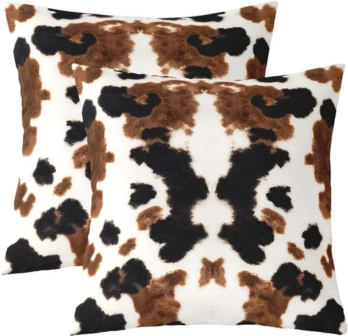 Vista 13 de Juego de 2 fundas de almohada con estampado de vaca de las tierras altas de 24 x 24 pulgadas para mujeres adultas, fundas de almohada de granja