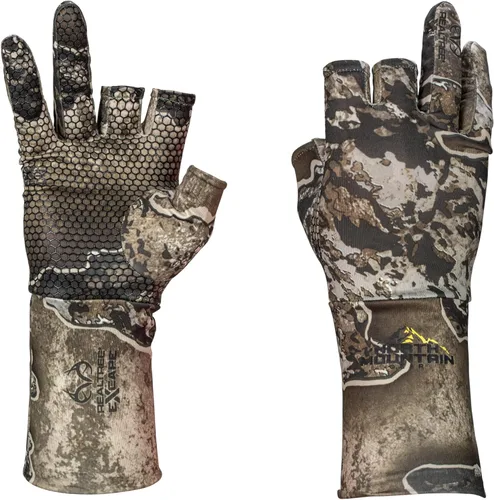 Vista 7 de North Mountain Gear Guantes de caza de camuflaje para hombre, sin dedos, forro de guante ligero