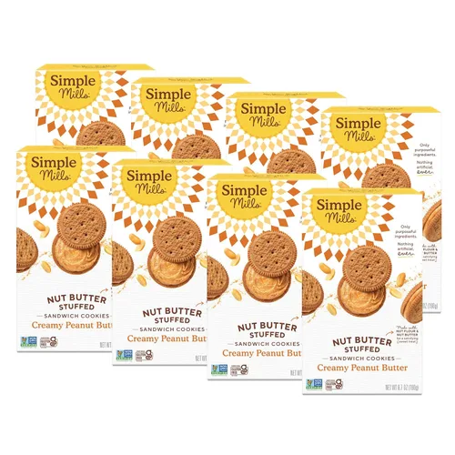 Vista 9 de Simple Mills Galletas sándwich de crema de anacardo de cacao, sin gluten, veganas, bocadillos saludables, 6.7 onzas (paquete de 1)