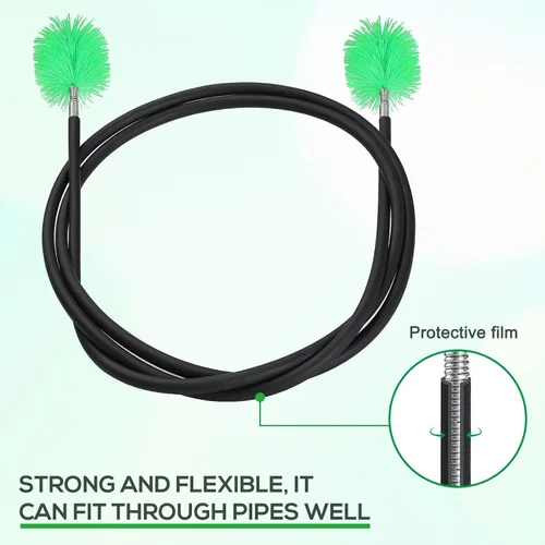 Vista 4 de Kit de cuidado de cepillo de serpiente de limpieza de 4 piezas, 47 pulgadas y 8 pulgadas 5.8 pulgadas. El cabezal del cepillo está hecho de fibra