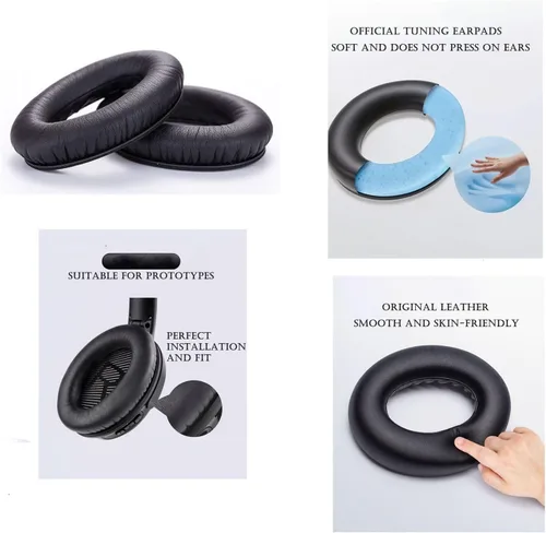 Vista 4 de Almohadillas de repuesto para auriculares, para auriculares Bose Quietcomfort QC15 QC25 QC35 35 ii (Negro)