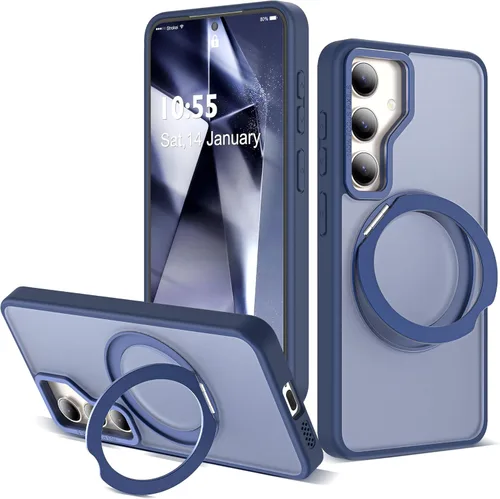 Vista 73 de Funda compatible con Samsung Galaxy S22 y S23 Ultra con soporte de anillo magnético giratorio 360 compatible con protección militar Mag-Safe, funda