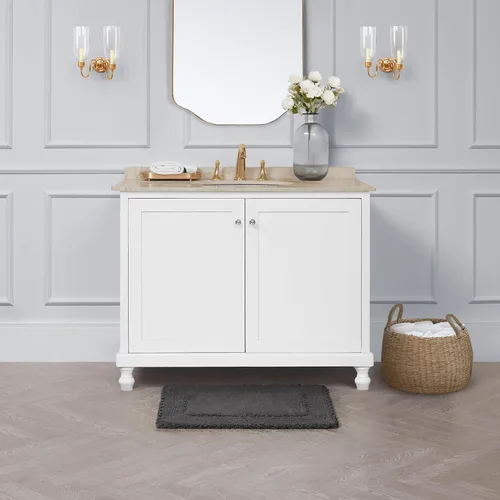 Vista 7 de Laura Ashley Ruffle tapete para baño de algodón de 17 x 24 pulgadas Gris Oscuro