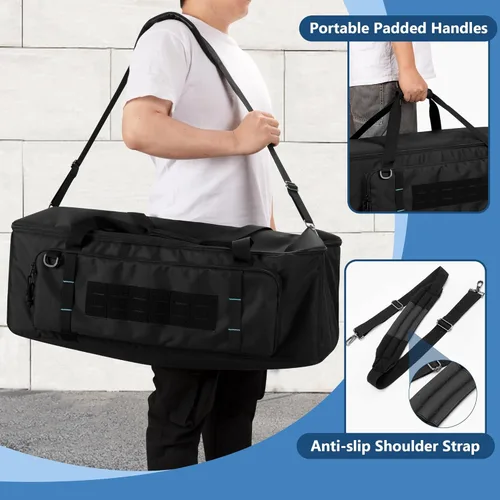 Vista 5 de samdew Bolsa de Viaje para Trípode de 30'', Estuche para Equipo de Estudio Fotográfico con Hebillas Seguras y Bolsillo de Almacenamiento