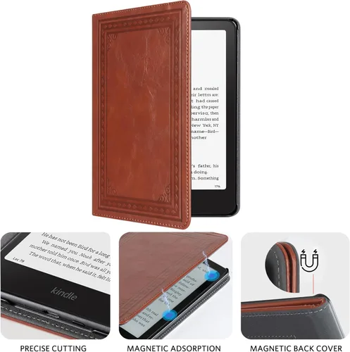 Vista 199 de CoBak Funda inteligente para Kindle Paperwhite de 6.8" de 11ª generación 2021 con función de encendido automático, ligera, delgada, de piel **Salvia