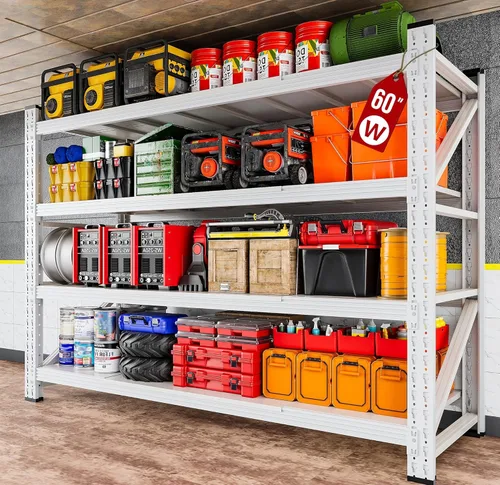 Vista 20 de 48" Wide Heavy Duty Garage Shelving Units,3000LBS Deep Storage Shelves,Orange Metal Garage Shelves,Large Storage Rack,Steel Shelf,Industrial