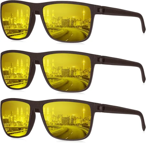 Vista 38 de KALIYADI Gafas de sol polarizadas para hombre, gafas de sol ligeras con protección UV para conducir, pescar y jugar golf