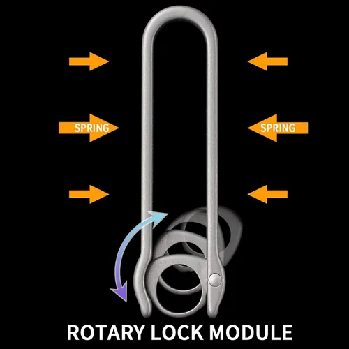 Vista 7 de Belt Key Holder,Titanium Belt Loop Keychain Clip,EDC Quick Release Belt Key Chain,Belt Key Clip with D ring for Men