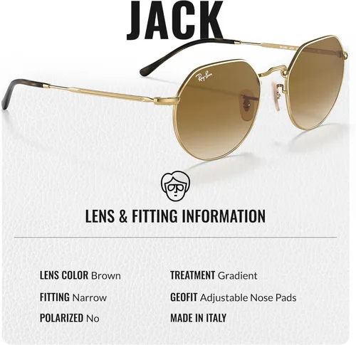 Vista 4 de Ray-Ban RB3565 Jack - Gafas de sol de forma cuadrada redonda con kit oficial de gafas