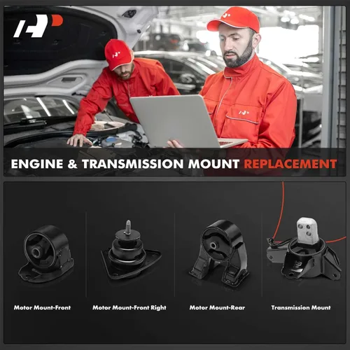 Vista 2 de A-Premium 4 piezas, kit de montaje de motor y transmisión compatible con Hyundai Elantra 2007-2012 L4 2.0L Hatchback, transmisión automática
