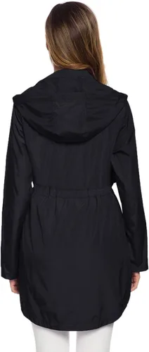 Vista 4 de Avoogue Impermeable largo para mujer con capucha para exteriores, ligera, rompevientos impermeable