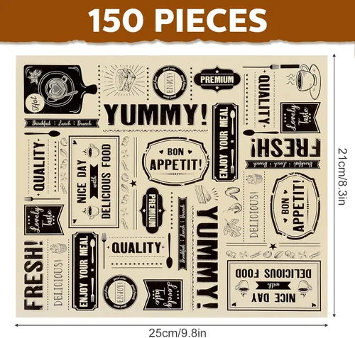 Vista 2 de Chinco 150 hojas de papel encerado de periódico, papel de envoltura de alimentos, resistente a la grasa, forro impermeable para envolver alimentos