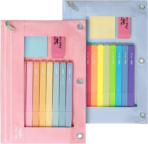 Vista 36 de Mr. Pen - Estuche para lápices de 2 piezas - Estuche con cremallera para lápices para carpeta de 3 anillas