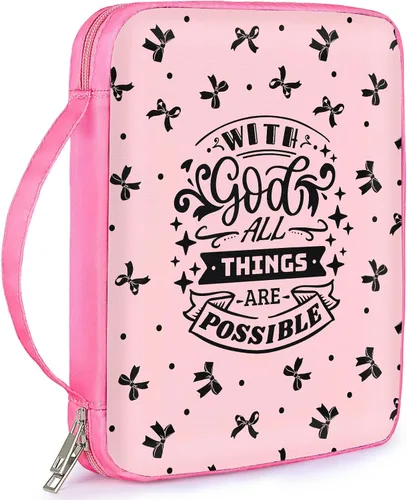 ICOSY Funda para la Biblia para mujeres y niñas, funda para la Biblia con asa para niños y niñas, accesorios de estudio bíblico, suministros