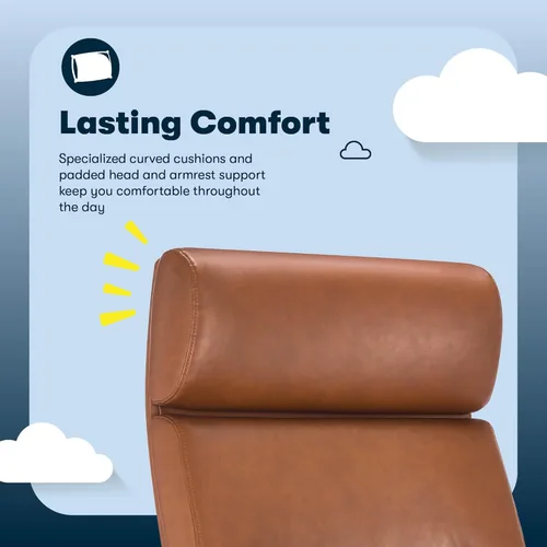 Vista 5 de Serta Comfort Executive Silla de oficina grande y alta, silla ergonómica de escritorio de computadora con respaldo alto, asiento acolchado Negro