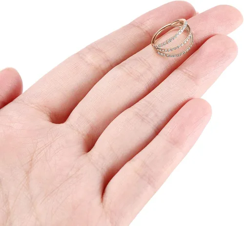 Vista 2 de FUNLMO - Aretes de triple o doble anillo para piercing con bisagra para septum cartílago de la oreja hélix caracola y daith acero quirúrgico